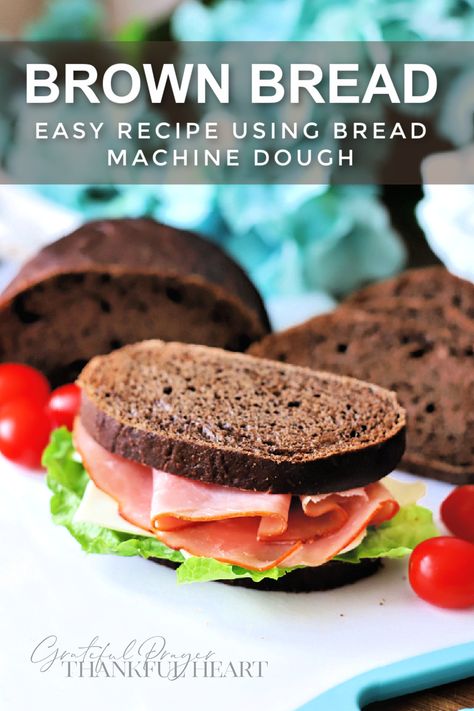 Dark Rye Bread Recipe Machine, One Pound Bread Machine Recipes, Bread Machine Pumpernickel Bread Recipe, Dark Brown Bread, Bread Machine Brown Bread, Molasses Bread Machine Recipes, Bread Machine Pumpernickel Bread, Brown Bread Recipes For Bread Machine, Brown Bread Sandwich Recipes