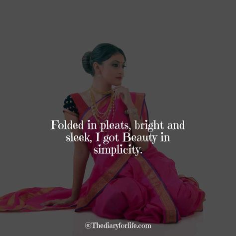 Quotes For Saree, Saree Post Caption, Saree Quotes For Instagram, Pic For Instagram, Saree Quotes, Creative Snaps, Saree Pic, Looks Quotes, Gorgeous Saree