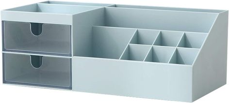 Marknor Vanity Makeup Organizer, Cosmetic Storage Organizer/Box, Mini Desk Storage for Office Supplies, Bathroom Counter or Dresser, Blue Makeup Organization Vanity, Mini Desk, Bathroom Counters, Vanity Organization, Organize Drawers, Drawer Organizers, Desktop Storage, Supplies Organization, Makeup Organizer