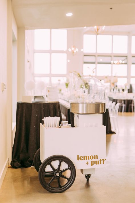 Cotton Candy Machine Wedding, Cotton Candy At Wedding Reception, Cotton Candy Cart, Cotton Candy Wedding, Arkansas Wedding Venues, Cotton Candy Flavoring, Candy Cart, Candy Companies, Modern Wedding Venue