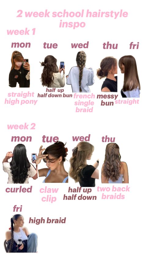 #fyp Basic Hairstyles, Hairstyle Examples, Easy Hairstyles For Thick Hair, Hair Inspiration Long, School Week, School Hair, Hair Tips Video, Hairdos For Curly Hair, Hair Stylies