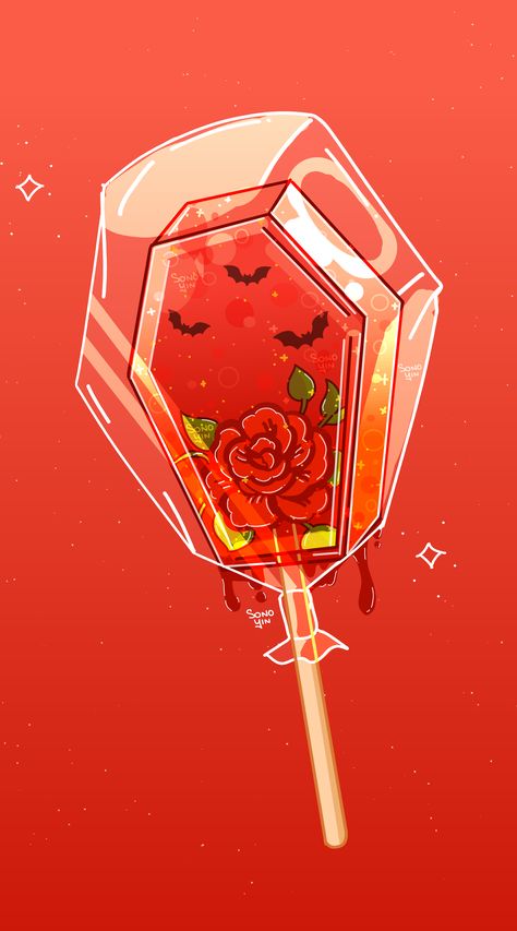 Lollipop Roses, Spooky Fruit, Rose Lollipop, October Stickers, Drink Drawing, Aesthetic Spooky, Lantern Pumpkins, Halloween Lollipop, Candy Drawing