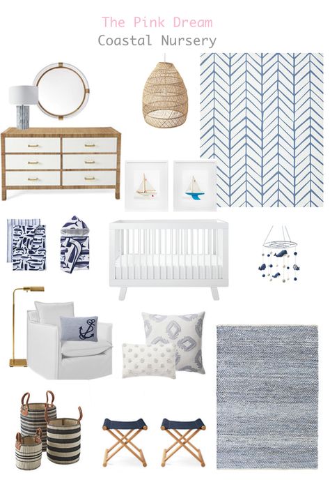 Nursery Mood Board, Nursery Design Board, Coastal Nursery, Baby Room Ideas, Rose Nursery, Ocean Nursery, Dekorasi Kamar Tidur, Baby Sleep Problems, Baby Room Design