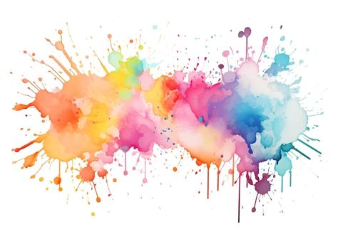 Free vector rainbow coloured watercolour... | Free Vector #Freepik #freevector #rainbow-paint #paint-background #watercolor #watercolor-background Watercolor Colorful Background, Splashed Paint Background, Watercolor Splatter Tattoo, Watercolor Background Tattoo, Colouring Background, Painting Background Ideas, Watercolor Background Ideas, Rainbow Watercolor Background, Color Splash Background