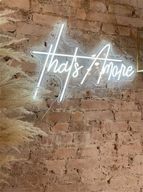 #WeddingNeonSigns #WeddingDecor #CustomNeonSigns #UniqueLighting Thats Amore Neon Sign, Birthday Party Neon, Happy Birthday Neon Sign, Birthday Neon Sign, Happy Birthday Neon, Rome Wedding, Storefront Signs, Party Neon, Backlit Signs