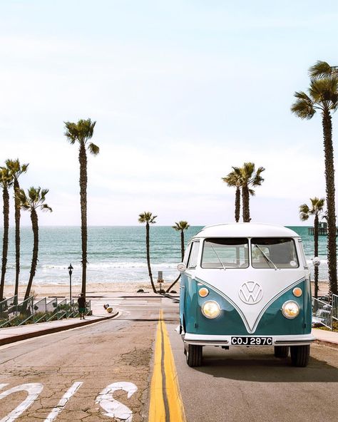 Oceanside 1st Street, CA. 🇺🇸 • • #oceanside #carlsbad #california #volkswagen #vwbus #losangeles #surf #palmtrees #roadtrip #beach #paulfuentes Van Life Aesthetic, Foto Muro Collage, Icona Ios, Paul Fuentes, Beach Wall Collage, Wallpaper Macbook, Wallpaper Estetika, Beachy Aesthetic, Cute Summer Wallpapers