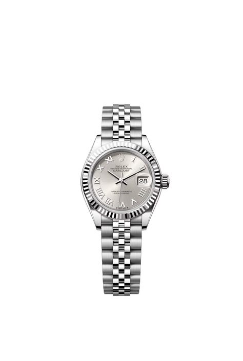 Discover the Lady-Datejust watch in Oystersteel and white gold on the Official Rolex Website Model: m279174-0007 Rolex Lady Datejust, Rolex Bracelet, Oyster Perpetual Datejust, Rolex Models, Light Coat, Oyster Perpetual, Light Reflection, Metal Bracelets, Rolex