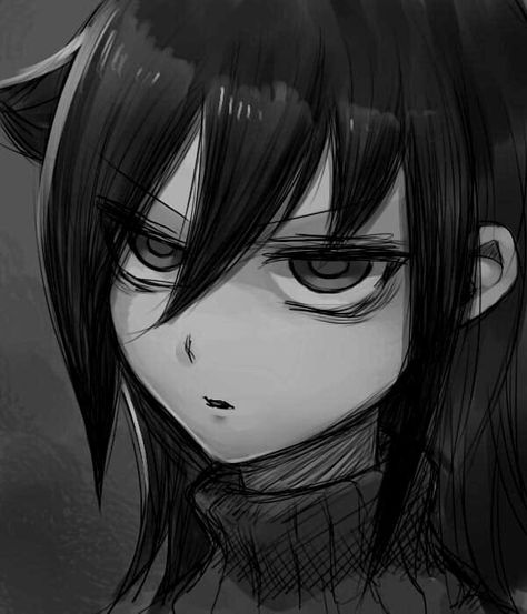 Kuroki Tomoko, Tomoko Kuroki, Bags Under Eyes, Simple Anime, Drawing Tutorial Face, Goth Wallpaper, Anime Watch, Under Eyes, Sweater Turtleneck