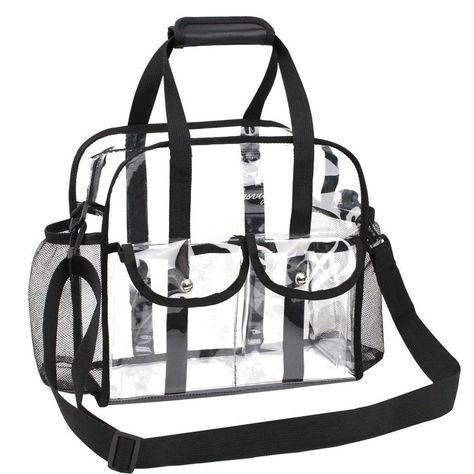 *Condition: Brand New *Material: Pvc, Nylon *Approximate Size: The Large Clear Tote Bag Measurement Is 12" X 6" X 12". 2 Front External Pockets (6.5"Hx5"L) *Structure: 1 Large Main Pocket With Zippered Secures Valuables, Tickets, Snacks, Digital Camera, Suntan Lotion, Wallet, Ipad, Sunglasses, And Etc. 2 Front External Pockets (6.5"Hx5"L ) With Magnet Buckles. 2 Extra Large Stretch Pocket For Easy Access To Water Bottles,Tennis Balls, Gym Equipment,And Personal Belongings Handbag For School, Stadium Concert, Clear Stadium Bag, Clear Handbags, Tote Bags For School, Stadium Bag, Handbags For School, Clear Tote Bags, Waterproof Tote