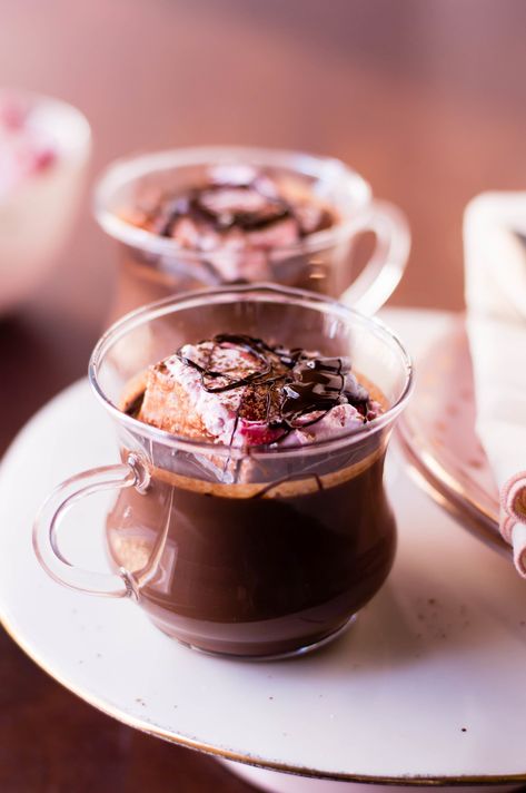 Hot Chocolate For Two, Raspberry Hot Chocolate, Coconut Panna Cotta, Dark Chocolate Raspberry, Tea Cake Cookies, Citrus Desserts, Aphrodisiac Foods, Berry Sauce, Raspberry Recipes