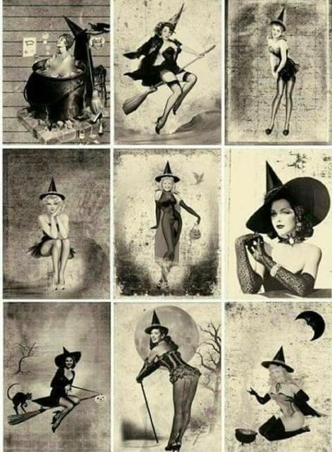 All are welcome here Pin Up Halloween, Halloween Pin Up, Morticia Addams, Halloween Witches, Halloween Pins, Vintage Witch, Black And White Photos, Season Of The Witch, Halloween Images