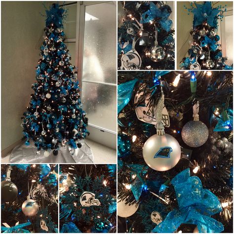 Carolina Panthers Christmas Tree #KeepPounding Black Panther Christmas Tree, Carolina Panthers Christmas Tree, Carolina Panthers Tattoo, The Happiest Season, Carolina Panthers Tumbler Ideas, Carolina Panthers Wallpapers, Panther Football, Happiest Season, Panther Pride