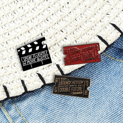 Video Logo, Enamel Pin Display, Movie Ticket, Men's Brooch, Movie Pins, Pendant Ideas, Lapel Brooch, Enamel Pin Collection, Merch Ideas