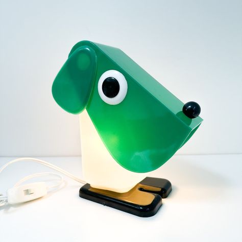 1974 Rufus Table Lamp by Fernando Cassetta for Tacman, Vintage Green Dog Lamp Made in Italy, Pop Art Folding Table Lamp, 1970s Task Lamp - Etsy Canada Dog Lamp, Task Lamp, Task Lamps, Candelabra Bulbs, Oct 30, Dream House Decor, House Inspo, Cool Items, Buy Vintage