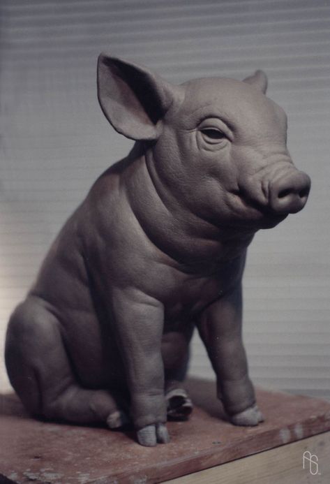 Pig Statue, Pig Sculpture, Anatomy Sculpture, Pottery Animals, Sculptures Céramiques, Sculpture Projects, Animal Sculpture, Clay Animals, Facial Expression