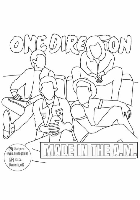 One Direction Tattoos, One Direction Collage, One Direction Shirt, One Direction Drawings, One Direction Art, Harry Styles Drawing, Joker Iphone Wallpaper, Quote Coloring Pages, Line Art Tattoos