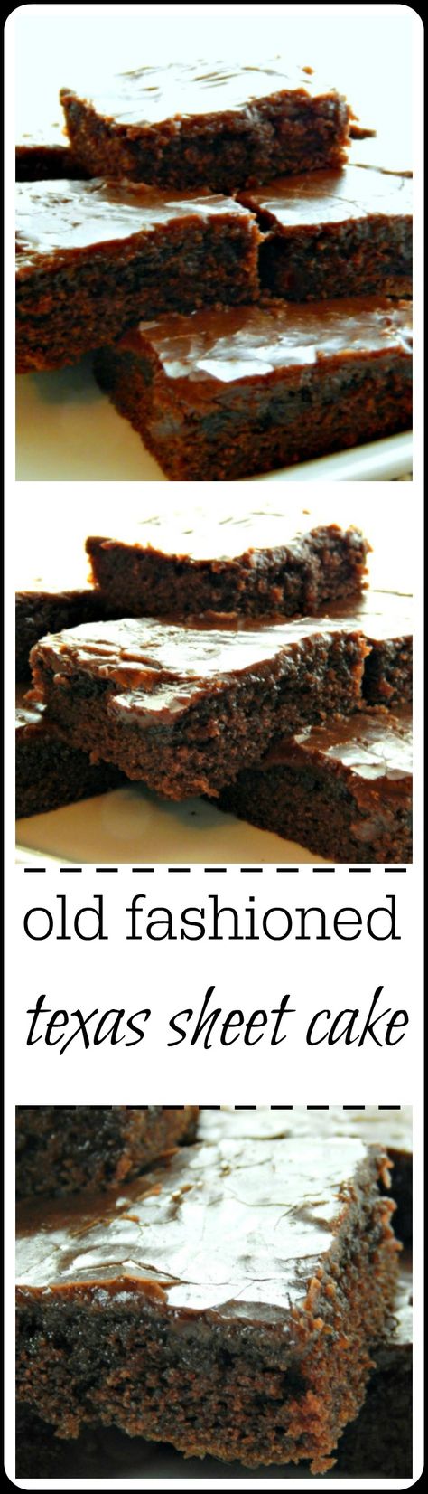 Old Fashioned Texas Sheet Cake - This is an old recipe for the old-fashioned dessert. The cake has the crinkly frosting, the hallmark fudgy layer. It's down-home comfort food that serves a crowd. #TexasSheetCake #ChocolateSheetCake via @frugalhausfrau Old Fashioned Texas Sheet Cake, Banana Sheet Cakes, Texas Sheet, Texas Sheet Cake, Southern Desserts, Chocolate Sheet Cake, Sheet Cake Pan, Warm Cake, Sheet Cakes