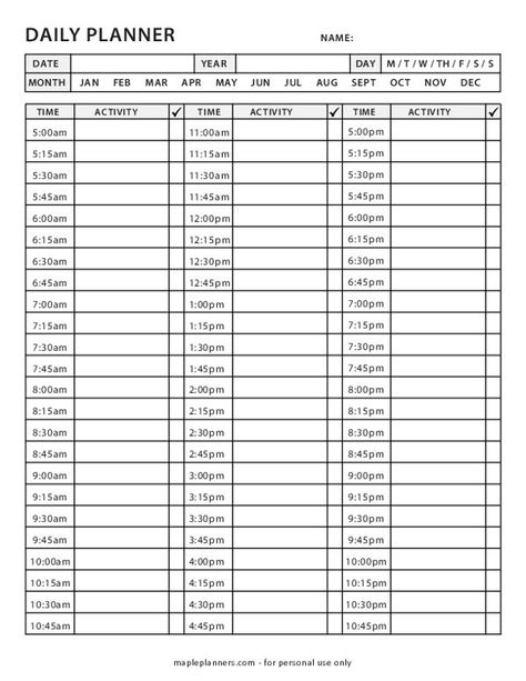 15 Minute Day Planner, 15 Minute Planner, Daily Schedule Template Time Management, Daily Hourly Schedule Printable Free, Time Organization Ideas, Daily Time Blocking Template, Daily Time Blocking Printable Free, Block Schedule Template Free Printable, Time Blocking Schedule Template