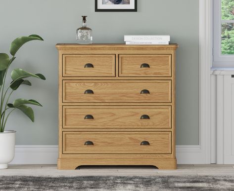 The Cambridge Solid Oak Collection is sturdy, stylish and classic. Traditionally crafted from 100% solid oak, with solid backs, bases and tops, this collection features timeless designs built to last. Chest Of Drawers Design, Wooden Chest Of Drawers, Drawers Design, Wooden Chest, Dovetail Drawers, Oak Furniture, Chest Of Drawers, Solid Oak, Cambridge