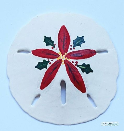 Painting Seashells Ideas Christmas, Christmas Sand Dollar Ornaments, Sand Dollar Christmas Crafts, Christmas Sand Dollars, Sanddollar Ornaments Diy, Sand Dollar Snowman, Painted Ornaments Ideas, Sand Dollar Christmas Ornaments Diy, Painting Sand Dollars