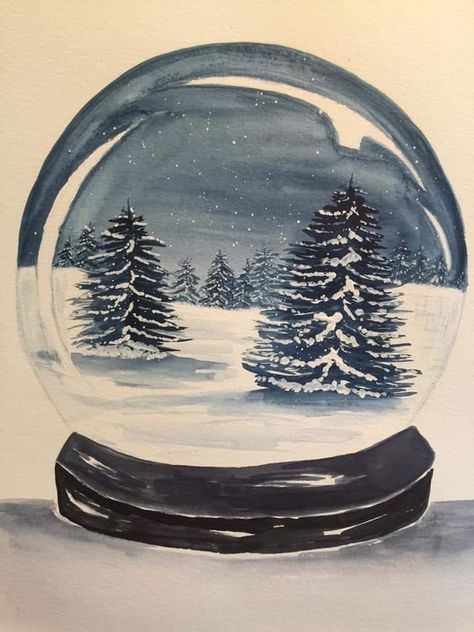 Watercolor Christmas Cards Diy, Basic Watercolor, Art Impressions Cards, 5th Grade Art, Winter Watercolor, Christmas Card Art, Christmas Snow Globes, Watercolor Christmas Cards, Art Competitions