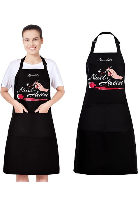 Noverlife Adjustable Manicurist Apron for Women, Black Nail Artist Apron Nail Tech Bib with Roomy Pockets, Professional Nail Salon Cosmetology Apron Uniform Smock for Mani-pedi Nail Technician Use Apron Uniform, Salon Apron, Salon Aprons, Artist Apron, Apron For Women, Consumer Behaviour, Black Nail, Hair Shop, Womens Aprons