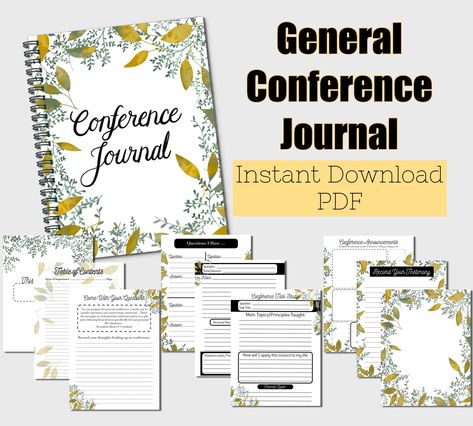 General Conference Journal, General Conference Notes, Lds General Conference, Journal Making, Journal Printable, General Conference, Church Ideas, Latter Days, Relief Society