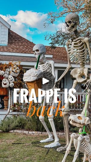 10K views · 2.5K reactions | DIY giant skeleton frappe. I made this last year and  better believe it’s back! We put out skeletons this weekend. This is hands down one of my favorite fall decor. October is only a few days away 🍂🎃 | Karlee Gail Bowman | Jack Teagarden · Jeepers Creepers Giant Skeleton, Jeepers Creepers, 10k Views, Frappe, Creepers, This Weekend, Skeleton, Fall Decor, My Favorite