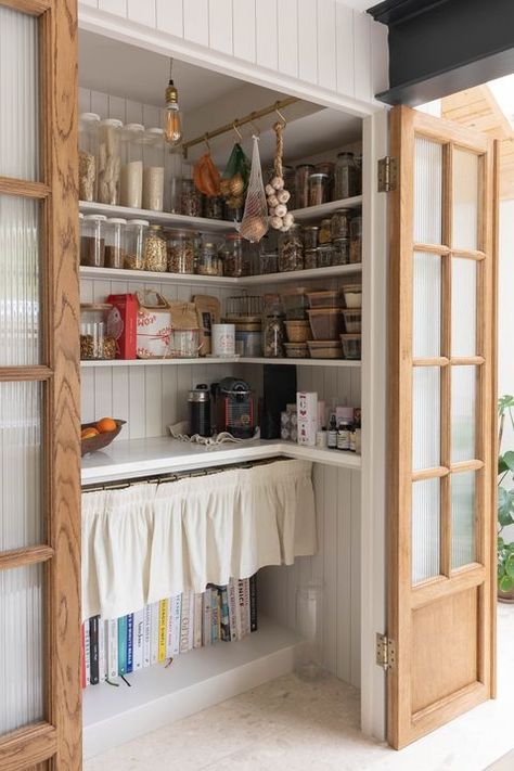 Pantry organization Diy Laundry Room Shelves, Diy Laundry Room, Shelves And Storage, Open Pantry, Pantry Inspiration, Collected Interiors, Room Storage Diy, Pantry Cupboard, Pantry Closet