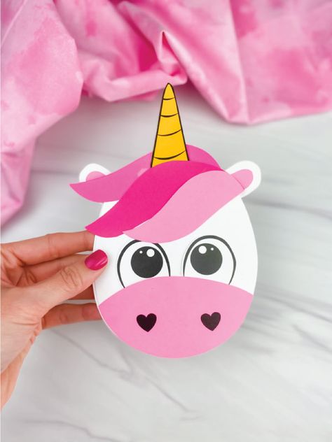 Unicorn Valentine Card Craft For Kids Pink Day Celebration Ideas In School, Children’s Day Craft Ideas, Pink Day Activities Preschool, Pink Day Celebration In Preschool, Unicorn Crafts For Preschoolers, Unicorn Crafts For Kids, Preschool Valentine, Valentine Card Crafts, Unicorn Craft