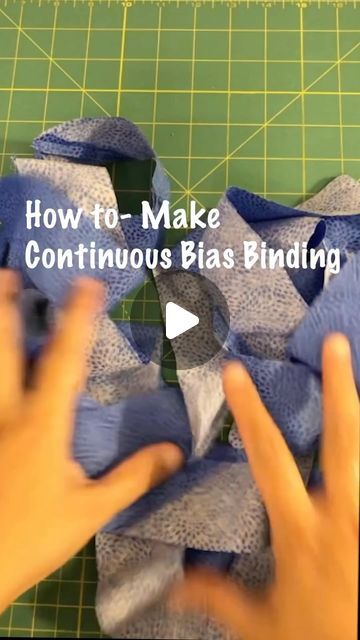 Classic Quilts on Instagram: "How to make continuous bias binding?   - start with an 18 inch square  - cut along the diagonal - place one over the other along the base and sew - then open up and draw the binding size you desire  - and then align it in a way that there is a bit of a overhang - then sew it , and finally cut!   Found this useful? Give the video a like and our Instagram account a follow!!!   Weekly HOW TO videos coming up from our page to keep you sewing and having fun   #sewinglove #biasbinding" Making Continuous Bias Binding, How To Make Continuous Bias Binding, Making Bias Binding, How To Cut Bias Binding, Bias Binding Tutorial, Crochet Potholder Patterns, Binding Tutorial, Bias Binding, Classic Quilts