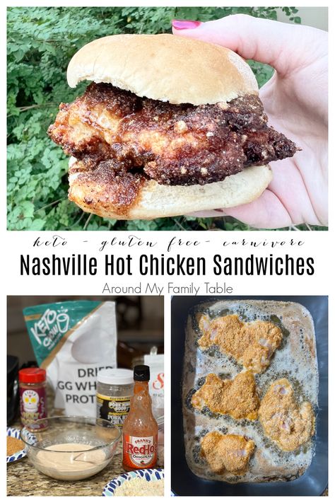 These keto Nashville Hot Chicken Sandwiches are so delicious with the perfect blend of sweet and heat that everyone will love. They are keto friendly, low carb, carnivore, and gluten free. via @slingmama Sweet Heat Chicken, Hot Chicken Sandwiches, Nashville Hot Chicken, Nashville Hot, Chicken Sandwiches, Quick Breakfast Recipes, Sweet Heat, Mouthwatering Recipes, Party Food And Drinks