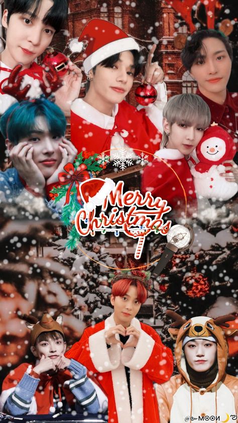 Ateez Christmas Wallpaper, Ateez Christmas, Kpop Christmas, Ateez Wallpaper, Pop Wallpaper, Merry Christmas Wallpaper, Christmas Aesthetic Wallpaper, Christmas Icons, Korean Boy