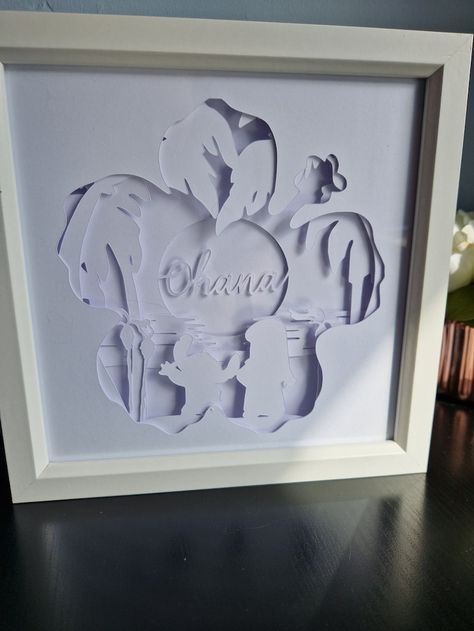 Lilo and Stitch Ohana Shadow Box - Etsy Australia Lilo And Stitch Ohana, Cricut Creations, Lilo And Stitch, Simply Beautiful, Beauty And The Beast, Friends In Love, Etsy Australia, Shadow Box, White And Black