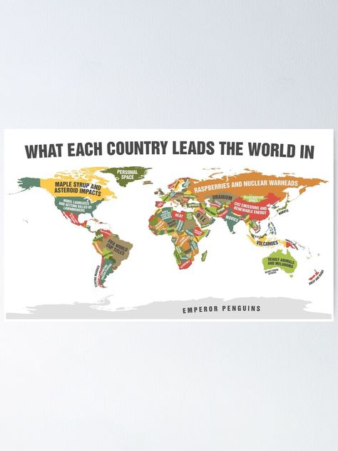 "Map of the world" Poster by millenium1964 | Redbubble Deadly Animals, World Poster, The World Map, Map Of The World, The More You Know, Blank Walls, Funny Puns, Useful Life Hacks, Really Funny Memes