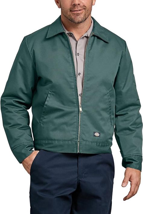 Dickies Men's Insulated Eisenhower Front-Zip Jacket,Black,Medium/Regular,Black,Medium/Regular at Amazon Men’s Clothing store: Work Utility Outerwear Dickies Clothing, Thread Ideas, Eisenhower Jacket, Green Dickies, Workwear Brands, Work Uniforms, Classic Jacket, Work Jacket, Work Jackets