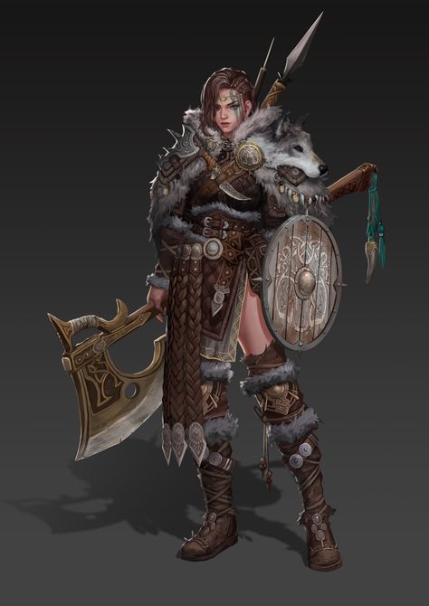 For Honor Viking, Wolf Viking, Viking Character, Dungeons And Dragons Classes, Female Character Concept, Concept Art Character, Warrior Girl, Fantasy Warrior, 판타지 아트