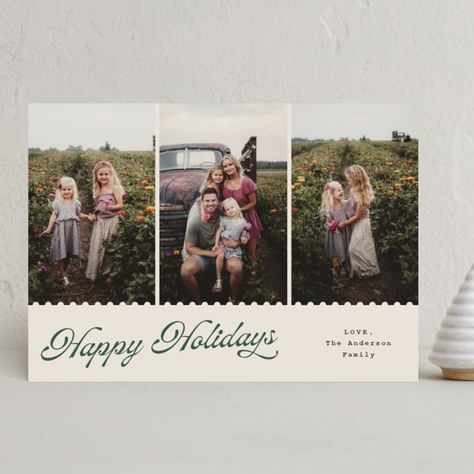 jagged edge Holiday Photo Cards by Cass Loh | Minted Minted Christmas Cards, Holiday Greetings Messages, 3 Photo Collage, Modern Holiday Photo Cards, Unique Holiday Cards, Christmas Holiday Photos, Ornament Card, Merry Christmas Love, Jagged Edge