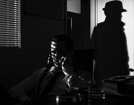 Film Noir | Behance Film Noir Shadows, Tech Noir Aesthetic, La Noire Aesthetic, Film Noir Cinematography, Villain Couple Aesthetic, Old Detective Aesthetic, 80s Detective Aesthetic, Vintage Detective Aesthetic, Noir Detective Aesthetic