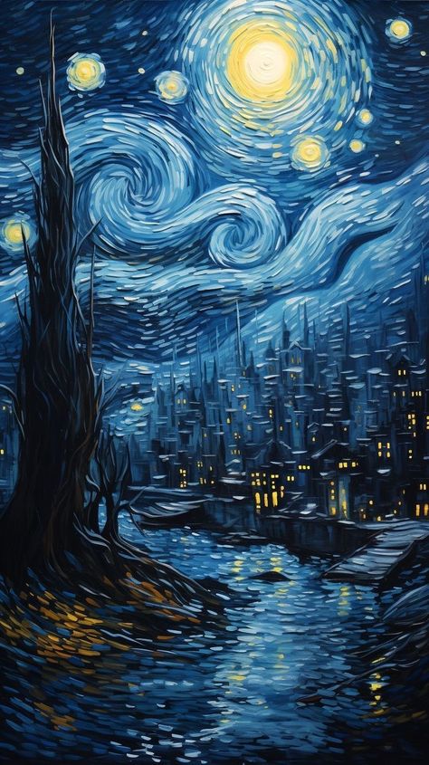 Night Wallpapers, Starry Night Wallpaper, Gcse Art Sketchbook, Most Famous Paintings, Time Space, Arte Van Gogh, The Starry Night, Famous Paintings, Aesthetic Life