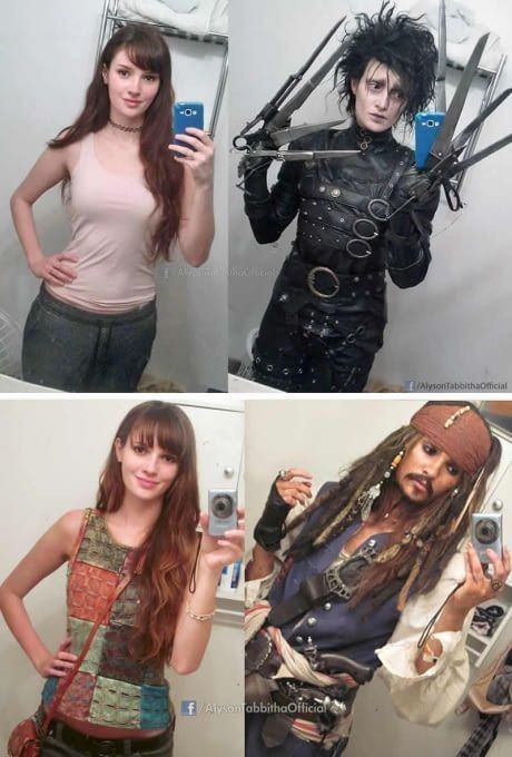 This is a joke, right? How is this even possible Alyson Tabbitha, John Depp, Kaptan Jack Sparrow, Teased Hair, Epic Cosplay, Fantasias Halloween, Cosplay Halloween, Amazing Cosplay, Pictures Of People