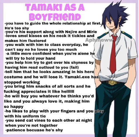 Bnha As Boyfriend, Tamaki As Your Boyfriend, Tamaki Amajiki As A Boyfriend, Tamaki As A Boyfriend, If Anime Characters Were Your Boyfriends, Anime Guys As Boyfriends, Mha As Boyfriend, Tamaki Headcannons, Mha As A Boyfriend