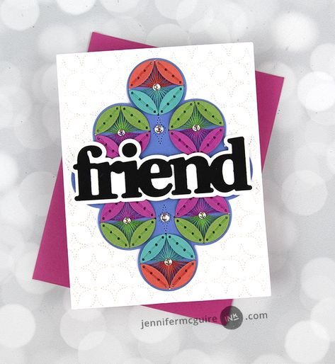 Friend Card - Jennifer McGuire Ink Birthday Tree, Die Cut Card, Jennifer Mcguire Ink, Jennifer Mcguire, Hand Stamped Cards, Rainbow Card, Spellbinders Cards, Tree Cards, Die Cut Cards