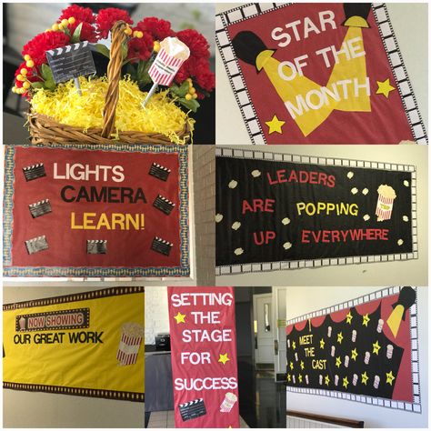 Netflix Classroom Theme, Classroom Movie Theme, Movie Theme School Decorations, Broadway Classroom Theme, Hollywood Classroom Theme Ideas, Theme School Ideas, Drama Room Ideas School, Movie Theme Classroom Ideas, Hollywood School Theme Ideas