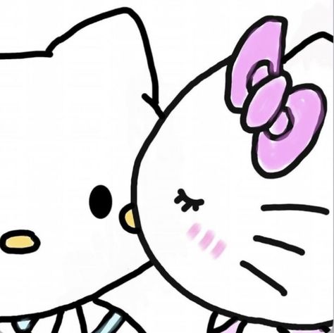 Hello Kitty And Boyfriend, Hello Kitty Y Su Novio, Hello Kitty Bf, Walpaper Hello Kitty, Hello Kitty Images, Kitty Drawing, Hello Kitty Backgrounds, Hello Kitty Drawing, Your Pretty