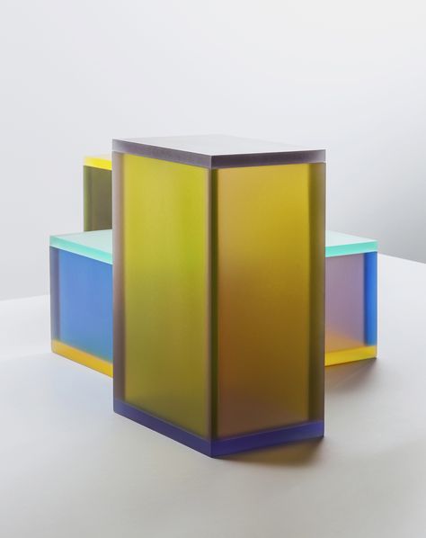 A Dutch Duo's Albers-Inspired Acrylic Boxes - Sight Unseen Colored Acrylic Sheets, Event Booth Design, Acrylic Containers, Event Booth, Raw Color, Colored Acrylic, Sight Unseen, Warning Sign, Acrylic Sheets