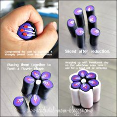 Clay Flower Cane, Polymer Clay Kunst, Fimo Diy, Polymer Clay Tutorials, Diy Polymer Clay, Polymer Clay Cane Tutorial, Polymer Flowers, Clay Cane, Polymer Clay Jewelry Tutorials