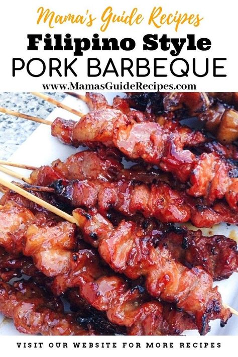 FILIPINO STYLE PORK BARBEQUE Filipino Pork Barbecue Recipe, Filipino Pork Bbq, Phillipino Food, Barbeque Pork, Pork Barbecue, Easy Filipino Recipes, Bbq Pork Recipes, Daging Babi, Barbeque Recipes