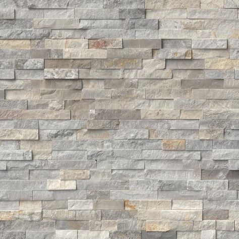 This Sunset Silver Natural Quartzite Floor and Wall Tile is the perfect addition to your home decor. Each tile features a natural splitface finish with a low sheen that is perfect for both indoor and outdoor use. The high-quality stone offers a unique texture while remaining easy to install. Note: Inspect all tiles before installation. Natural stone products inherently lack uniformity and are subject to variation in color, shade, finish etc. It is recommended to blend tiles from different boxes Fireplace Stones, Stone Cladding Tiles, Stacked Stone Panels, White Granite Countertops, Quartz Tiles, Slate Wall Tiles, Cabin Remodel, Slate Wall, Pool Stuff