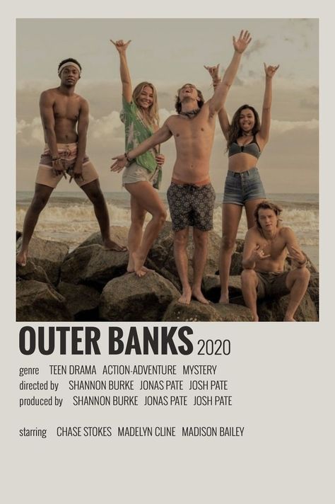 Outer Banks Movie Poster, Album Cover Wall Decor, Room Collage, Mystery Genre, Polaroid Posters, Outer Banks Beach, Teen Tv, Drama Tv Shows, Film Posters Vintage